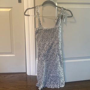 black and white mini dress